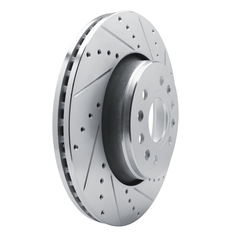 Jeep Grand Wagoneer Brake Rotor (1) - Front Right - R1 Concepts - Drilled & Slotted - Silver - `21-`25